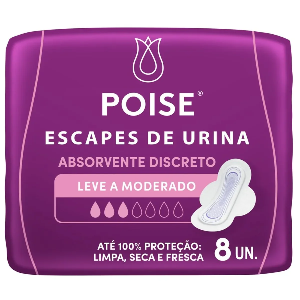 ABS DISCRETO POISE ESCAPE URINA C/AB 8UN